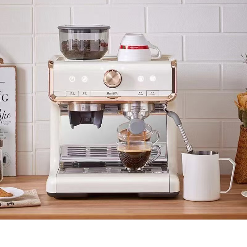 Barsetto Bae01 Coffee Machine First Generation Semi-Automatic Italian-Style Home Use with Integrated Grinder and Steam Milk Frother