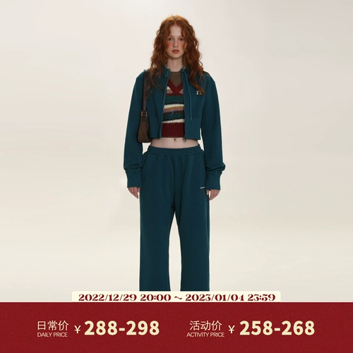 Демисезонный ретро короткий спортивный костюм, толстовка с молнией, комплект для отдыха, свободный прямой крой