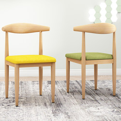 Dining Chair For Home Log Style Desk Stool New arrival Dining Table and Chair Backrest Chair Restaurant Solid Wood Chair Iron Corner Chair