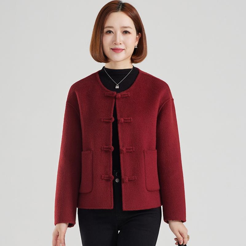 2025 New Double-Sided Cashmere Coat for Women, Autumn and Winter Short Style for Petite Moms, Stylish Round-Neck Woolen Coat 2025 New Double-Sided Cashmere Coat for Women, Autumn and Winter Short Style for Petite Moms, Stylish Round-Neck Woolen Coat