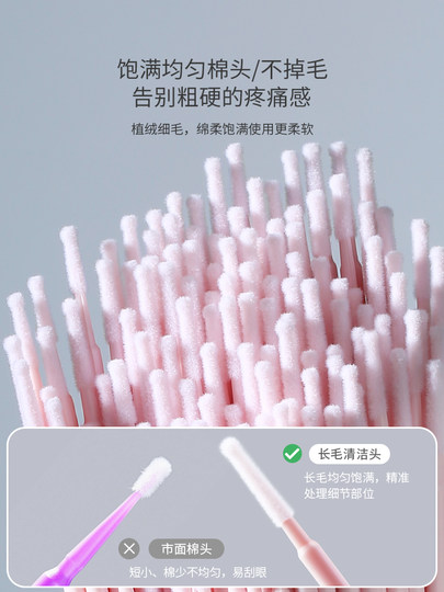 Нано-ватные палочки для снятия макияжа, кисть для коррекции макияжа губ, одноразовые ультратонкие очищающие палочки для деталей ресниц и подводки глаз.