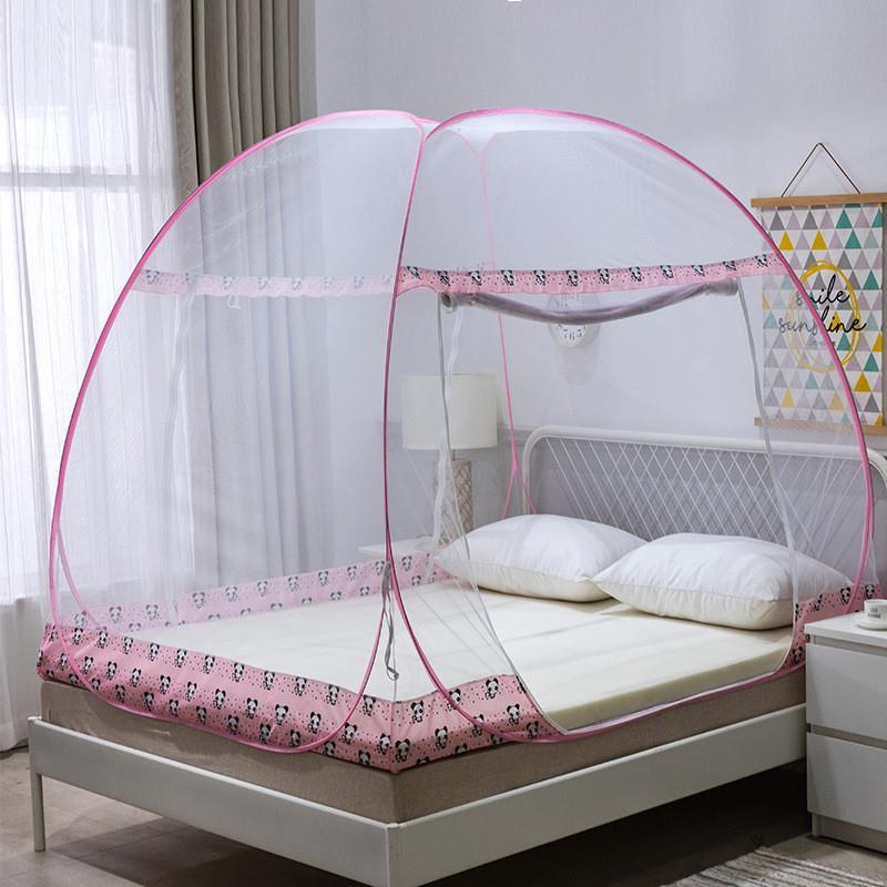 Free to install mosquito net steel wire Mongolia bag double door open bottom home 2 m 1 8m1 5 Summer mosquito bed tent-Taobao