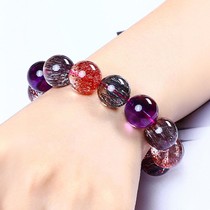 Super seven bracelet rare color super seven single circle crystal flash mica hair bracelet customized live broadcast special shooting