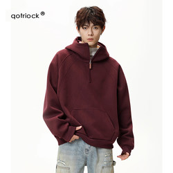 550g Heavy weight Half Zip Hooded Sweatshirt Outwear Men and Women Autumn Trendy thickened pure color Couple Hoodie Tops