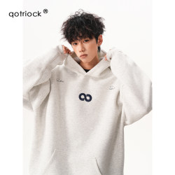 400g Heavy Digital Embroidery Hoodie for Men and Women, Autumn Trendy Brand Loose Pullover for Couples, Versatile Hoodie
