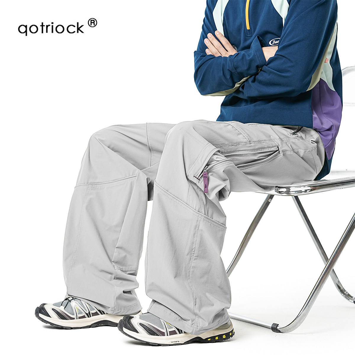 QOTRIOCK outdoor soft shell waterproof pants for hiking