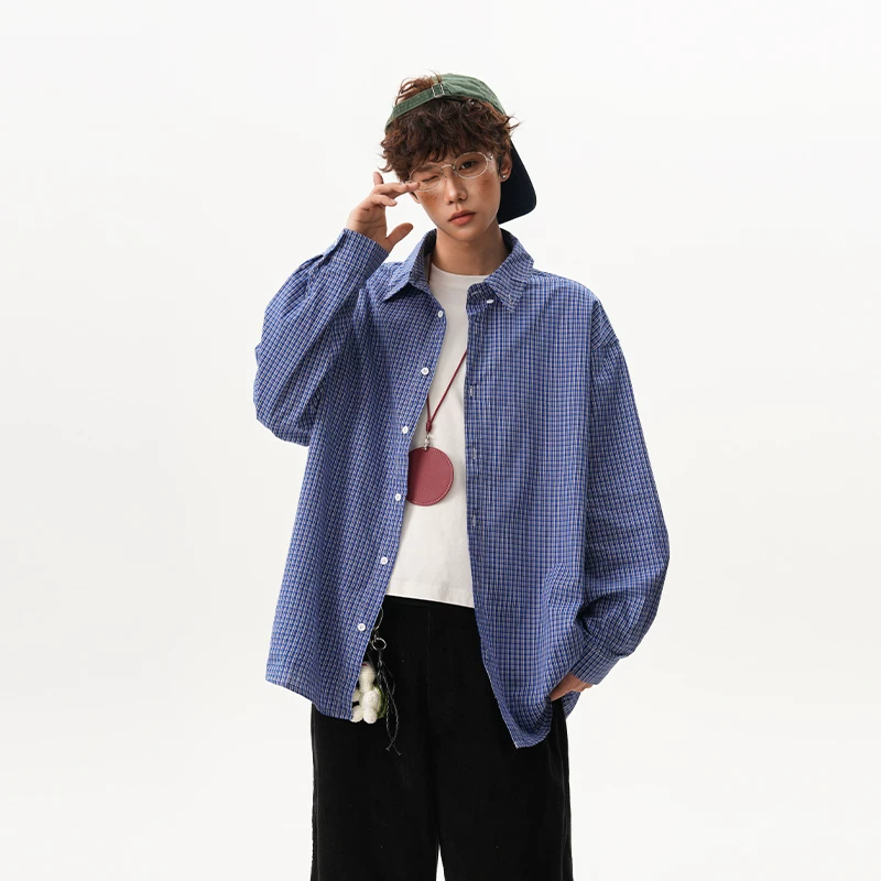 Весеняя кофта рубашка, куртка, американский стиль, oversize, поло-ворот