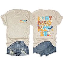 New Summer T-shirt in my Bluey Mom era printed loose style c
