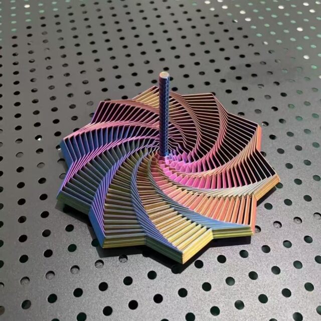 3D printing spiral tower creative decompression sleep aid hexagonal toy three-dimensional radish tower with handle fun illusion