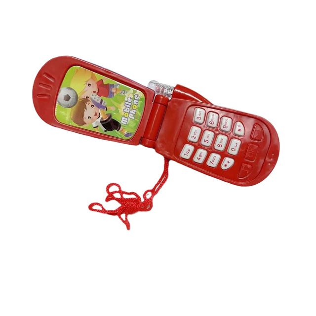 Flip phone toy music toy phone baby child simulation mobile phone cartoon boy girl baby can chew