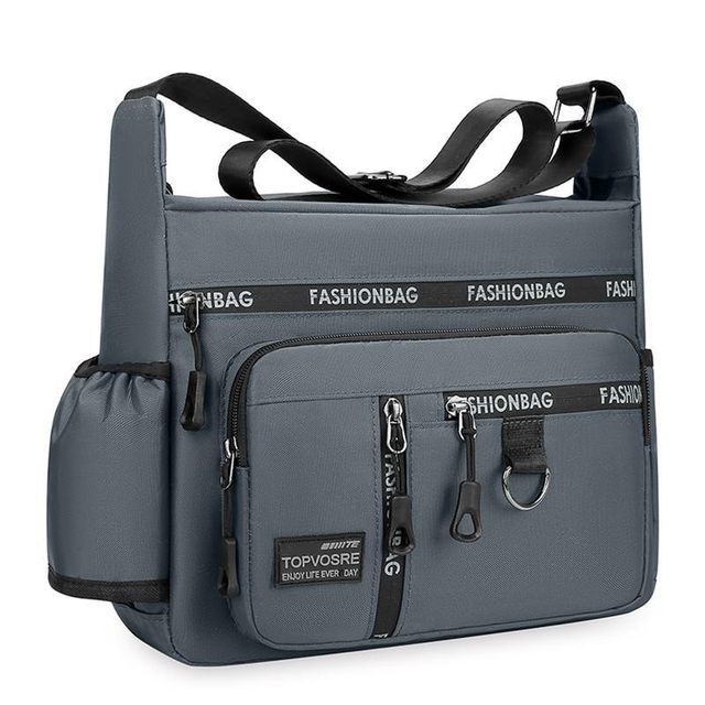 Large-capacity men's bag, shoulder crossbody bag, wear-resistant multi-pocket repair tool bag, men's business cross bag, can hold water cup