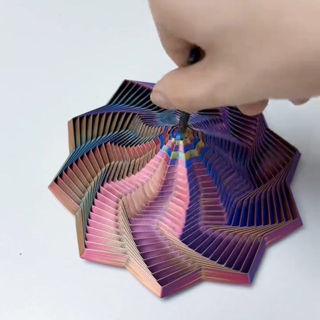 3D printing spiral tower creative decompression sleep aid hexagonal toy three-dimensional radish tower with handle fun illusion