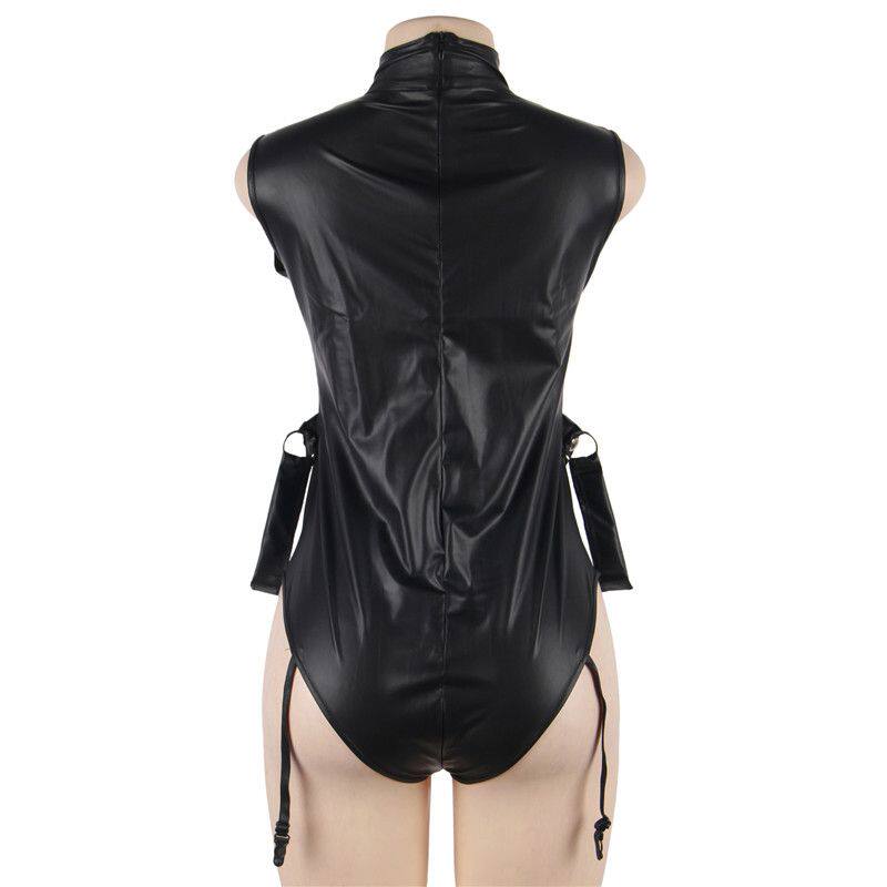 Боди/брюки sexy patent leather sleeveless jumpsuit 性感漆皮无袖连身衣女 OTHER