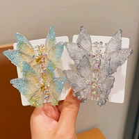 Синяя и желтая бабочка + серебряная бабочка 2 пары