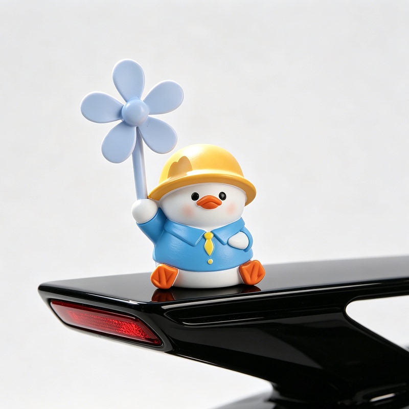 Cute Little Duck Windmill Ornament Electric Bicycle Decoration Helmet Bamboo Dragonfly Rearview Mirror Baby Walking Aid Decoration