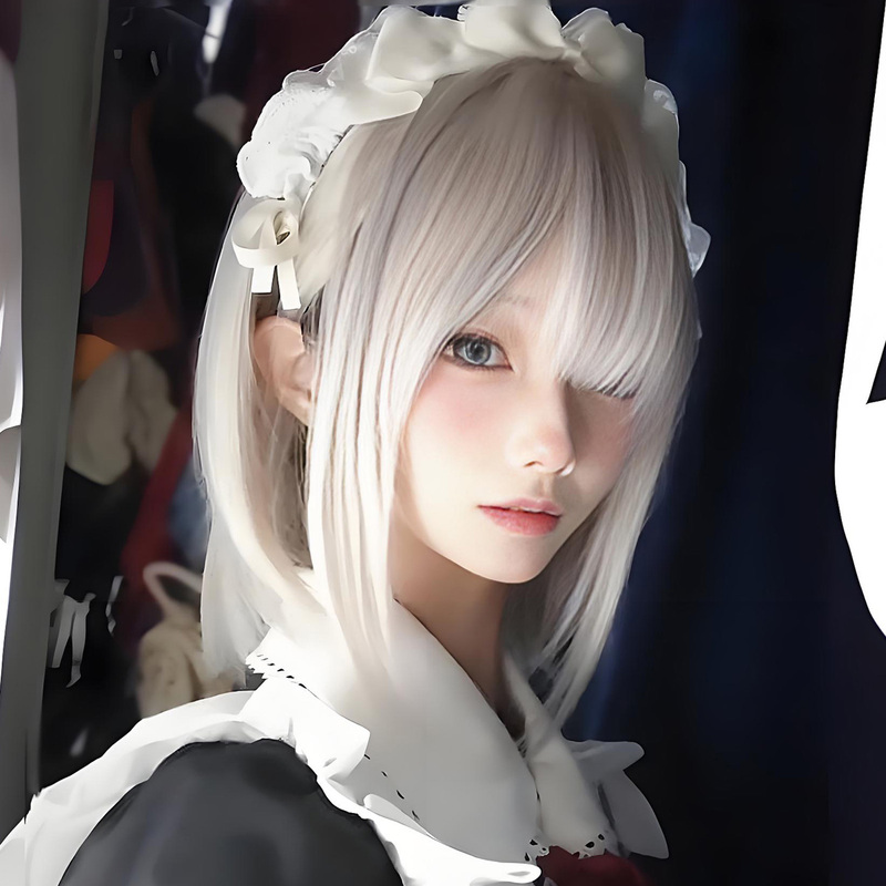 White Wig for Women, Short Hair, Japanese Style, Internet Celebrity Bob, Doll-Like White Hair, Short Bangs, Round Face, Jk Full Wig White Wig for Women, Short Hair, Japanese Style, Internet Celebrity Bob, Doll-Like White Hair, Short Bangs, Round Face, Jk Full Wig