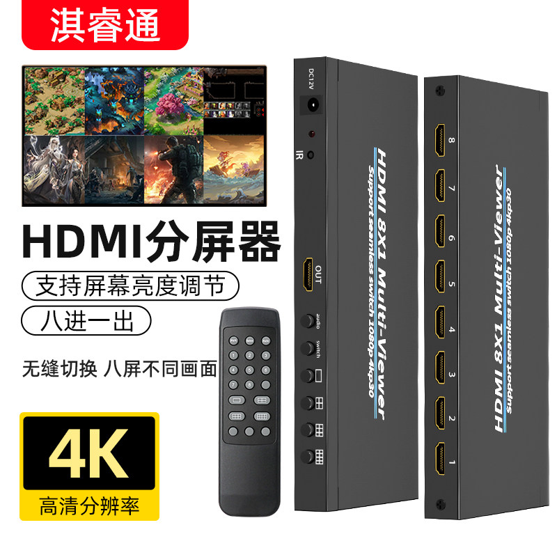 HDMI-синхронизатор с разделенным экраном, устройство "все в одном", 4K-разветвитель экрана, видео высокой четкости на 48916 портов, плавная вторая нарезка Изображение 1
