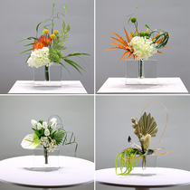 Modern light luxury crystal vase simulated floral ornaments sales department negotiation table coffee table model room hotel decorative flowers