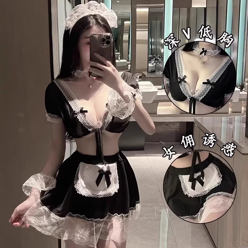 Sexy Maid Uniform Plus Size Date Student Lingerie Lace Maid Temptation Outfit Maid Uniform