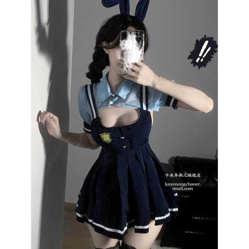 Полицейский-кролик* cos pure desire форменный костюм девушки-кролика, сексуальное крупномасштабное искушение в постели, юбка нижнего белья qqny