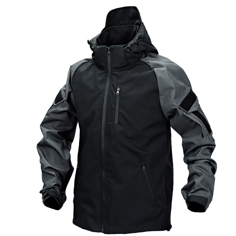 New strong attack Tactical windcoat jacket men's spring and autumn black ash industry for training wear and windproof climbing clothes with submachine clothes-Taobao