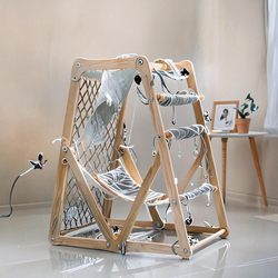 Indoor Cat Climbing Rack Solid Wood Cat Climbing Rack Indoor For Home Small Apartment Not Occupying Land for Big Cat Special Cat Scratch Board Hanging Nest 1