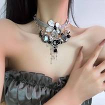 Handmade jewelry punk Y2K hot girl style accessories wandering retro wasteland style niche design clavicle chain