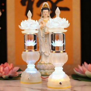 2025 new crystal lotus lamp bodhisattva god of wealth lamp plug-in led ever-bright lamp buddha lamp household desk lamp for dharma god