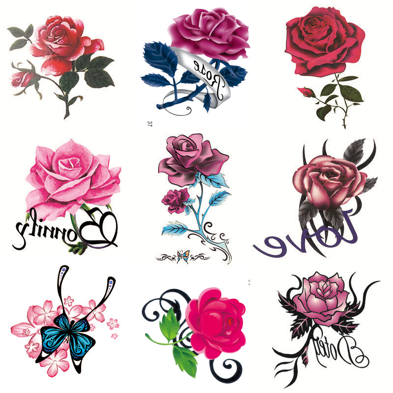 Tattoo sticker semi permanent 1 year waterproof female chest opening pattern lock bone rose butterfly lasting cover scar 3D sticker-Taobao