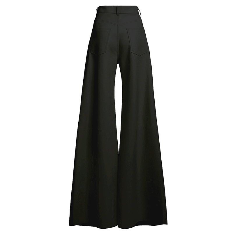 Black Denim Casual Flared Trousers for Women, High-Waisted, European and American Retro, Light Luxury, Slimming, Fashionable, Unique Original Design