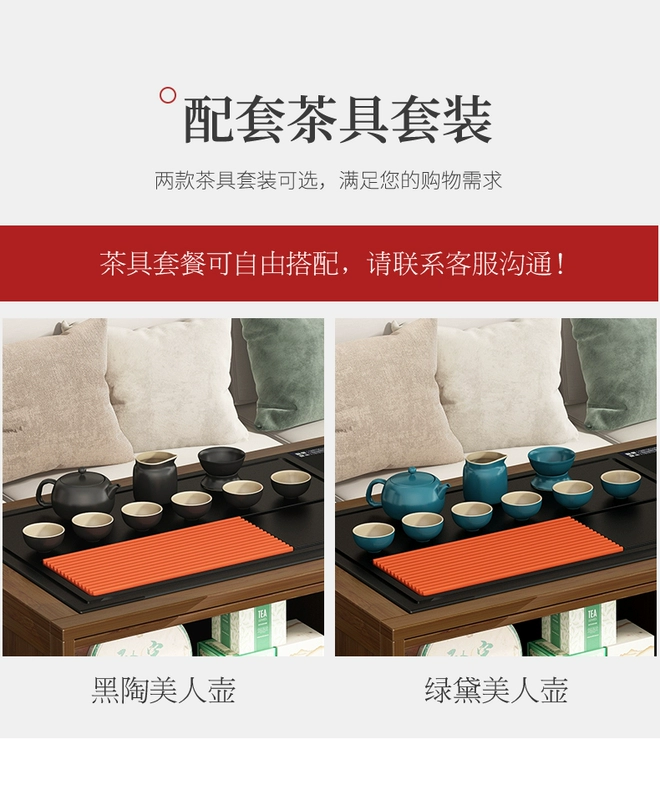 Xe pha trà dạng ống lồng, bàn trà di động, bàn trà nhỏ gia đình có bánh xe, bàn trà, ấm đun nước, bộ ấm trà tích hợp, bộ khay, tủ trà bàn trà điện giá rẻ