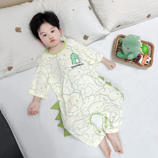 男童睡衣2025新款儿童夏款满印恐龙短袖家居服男宝宝可爱小童睡袋