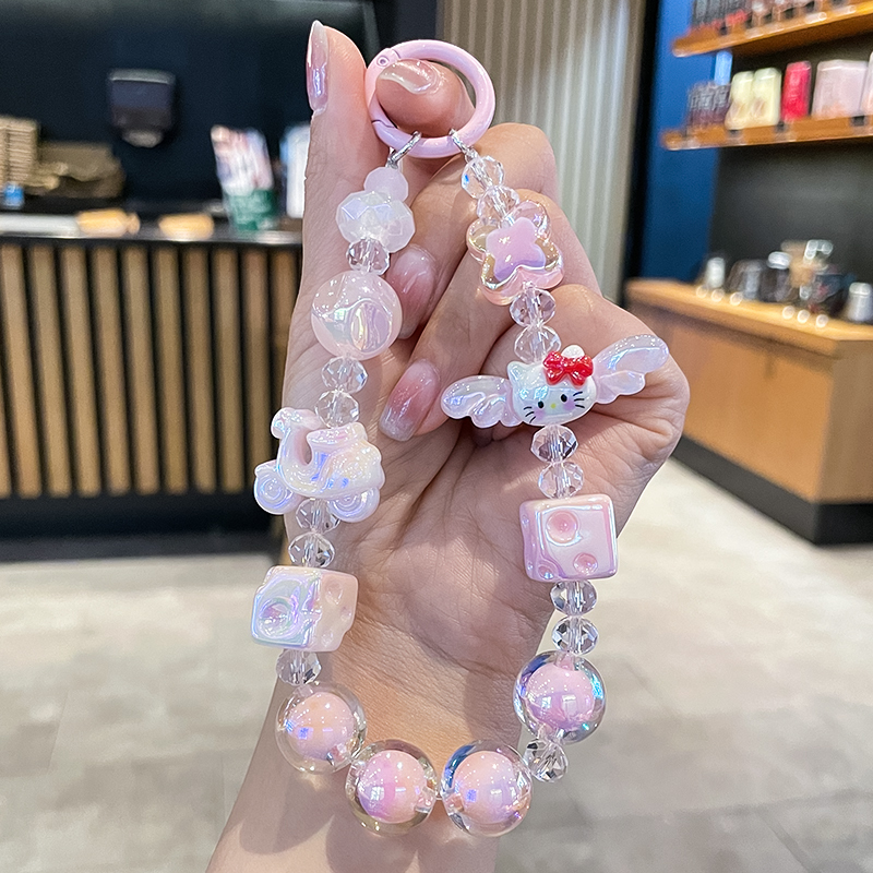 Ins Style Girly Angel Wings Beaded Keychain 2024 New Cute Colorful Phone Chain Bag Pendant Ins Style Girly Angel Wings Beaded Keychain 2024 New Cute Colorful Phone Chain Bag Pendant