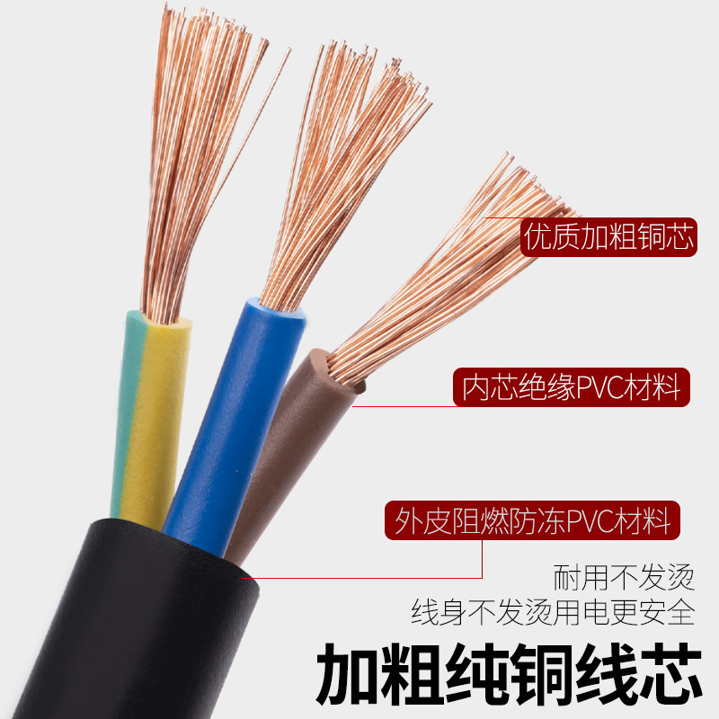 Desktop Computer Power Cord Three-Prong Monitor Printer Projector Main Unit Rice Cooker Wire Plug Universal