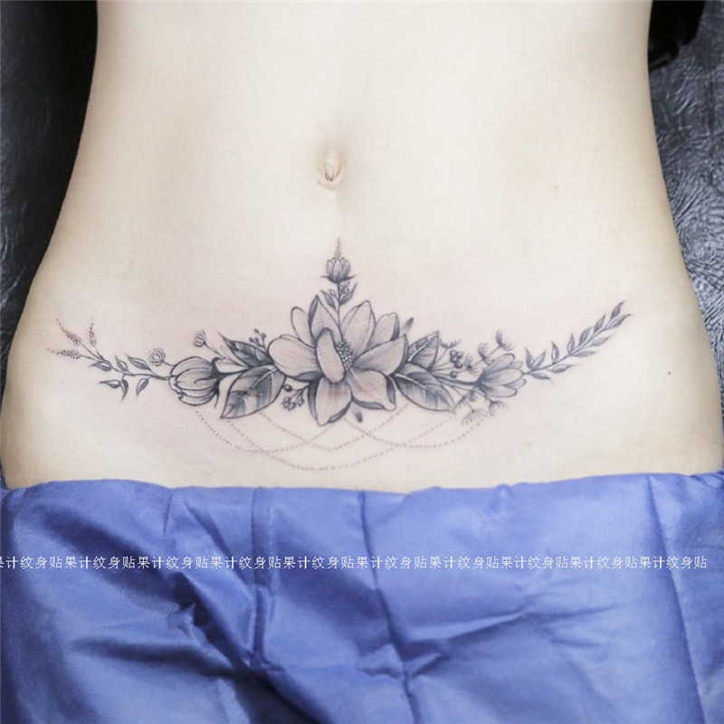 Fruit meter TATOO belly totem tattooed with scar Waterproof Sticker Belly Gestational Flowers Totem-Taobao