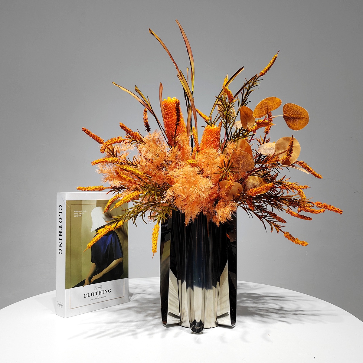 Современная легкая роскошная имитационная цветочная ваза для украшения гостиной, шкаф для телевизора, обеденный стол, журнальный столик, модельная комната высокого класса