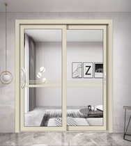Balcony sliding door very narrow sliding door Kitchen double hollow door Tempered glass partition titanium magnesium aluminum alloy door custom