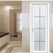 Titanium magnesium aluminum alloy very narrow edge toilet bath bathroom Tempered glass flat door indoor kitchen single sliding door customization