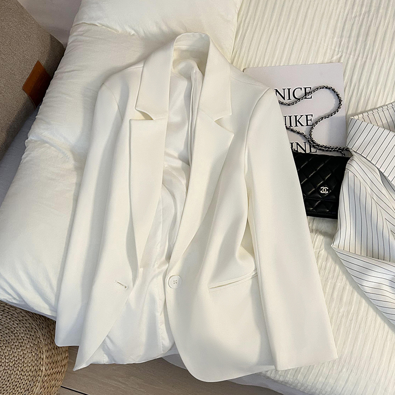 White Elegant Goddess-Style Blazer for Women 2026 Spring and Autumn New Simple Casual Early Spring Fashionable Versatile Suit