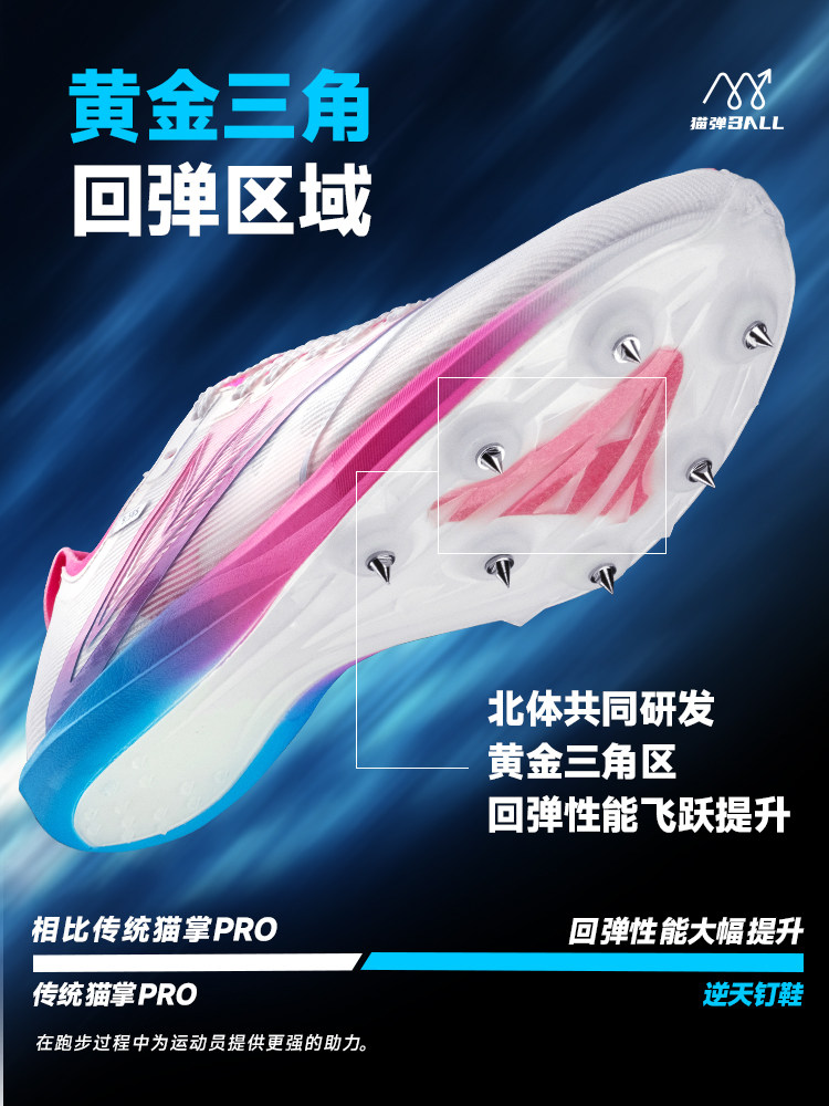 Sonic Cat Extreme Spikes Full-Length Carbon Plate Official Authentic Sports Test Children's Speed Training Track and Field Spiked Running Shoes