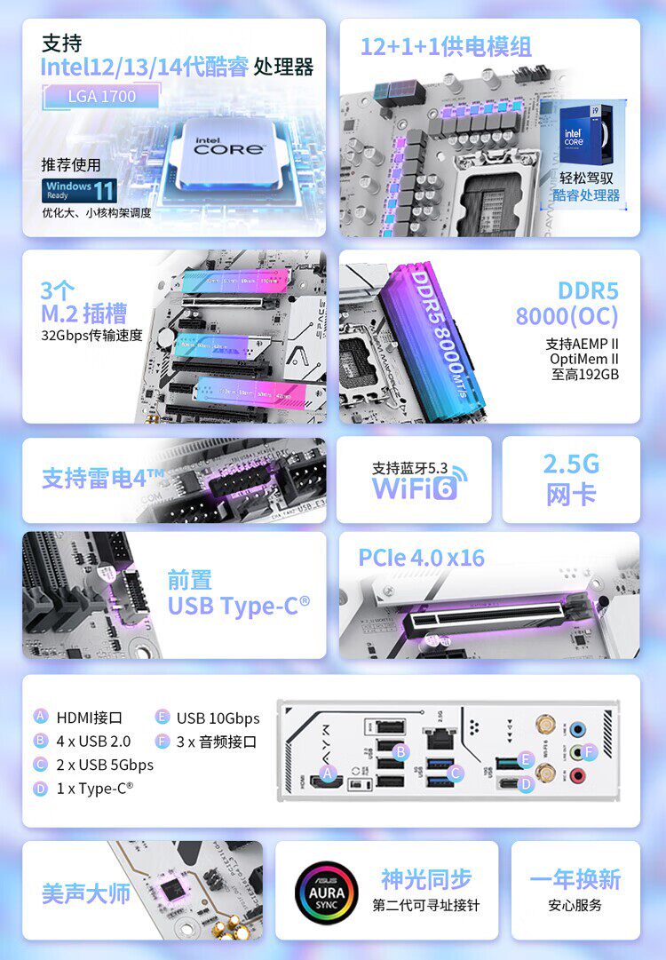 ROG STRIX Z890-A GAMING WIFI 吹雪主板插图1