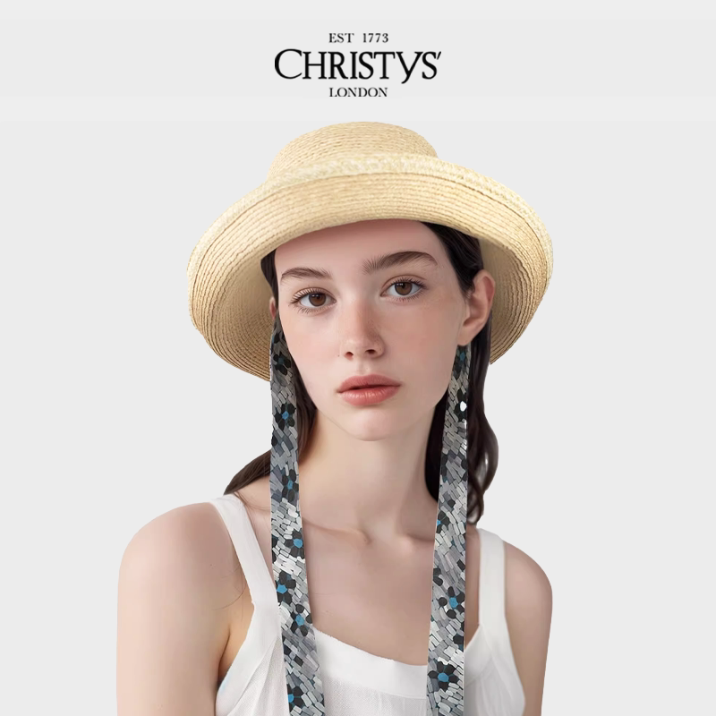 【New Product】Christys' Centennial Royal Brand Liberty Ribbon Foldable Raffia Hat 【New Product】Christys' Centennial Royal Brand Liberty Ribbon Foldable Raffia Hat