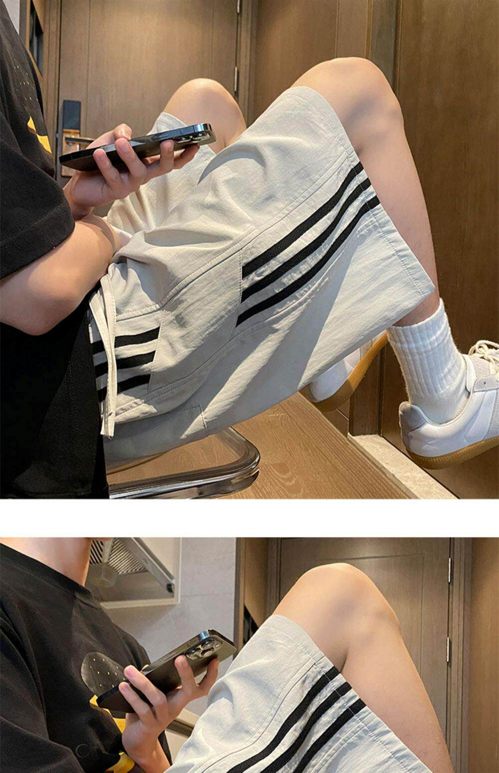 Ice Silk Shorts for Boys, Summer Trendy Brand Children's Outdoor Sports Pants, Loose Quick-Dry Five-Point Pants for Students and Teenagers — 13