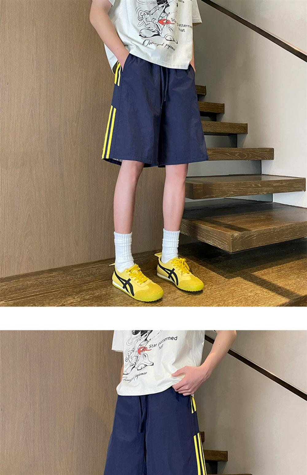 Ice Silk Shorts for Boys, Summer Trendy Brand Children's Outdoor Sports Pants, Loose Quick-Dry Five-Point Pants for Students and Teenagers — 25