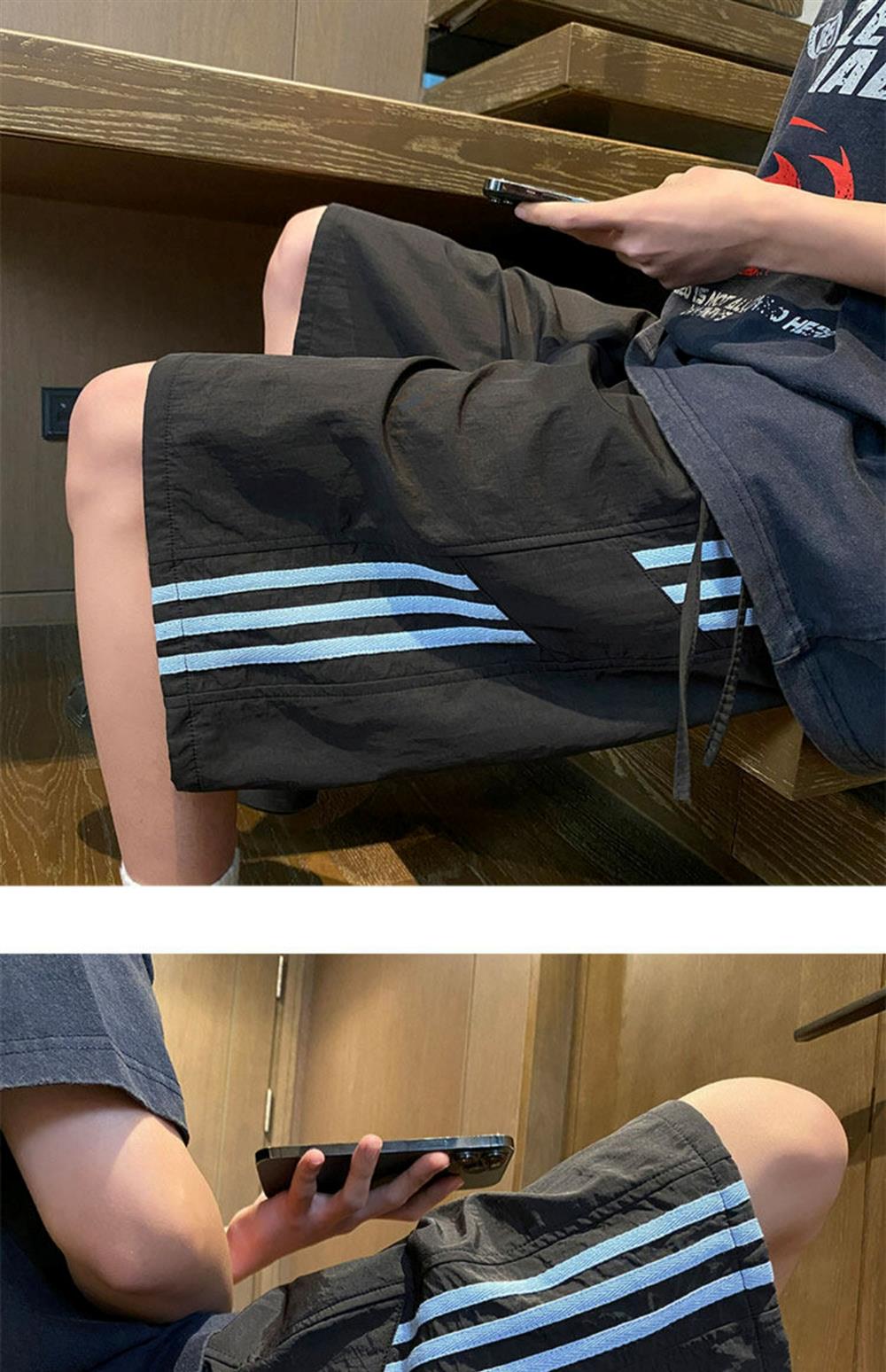 Ice Silk Shorts for Boys, Summer Trendy Brand Children's Outdoor Sports Pants, Loose Quick-Dry Five-Point Pants for Students and Teenagers — 37