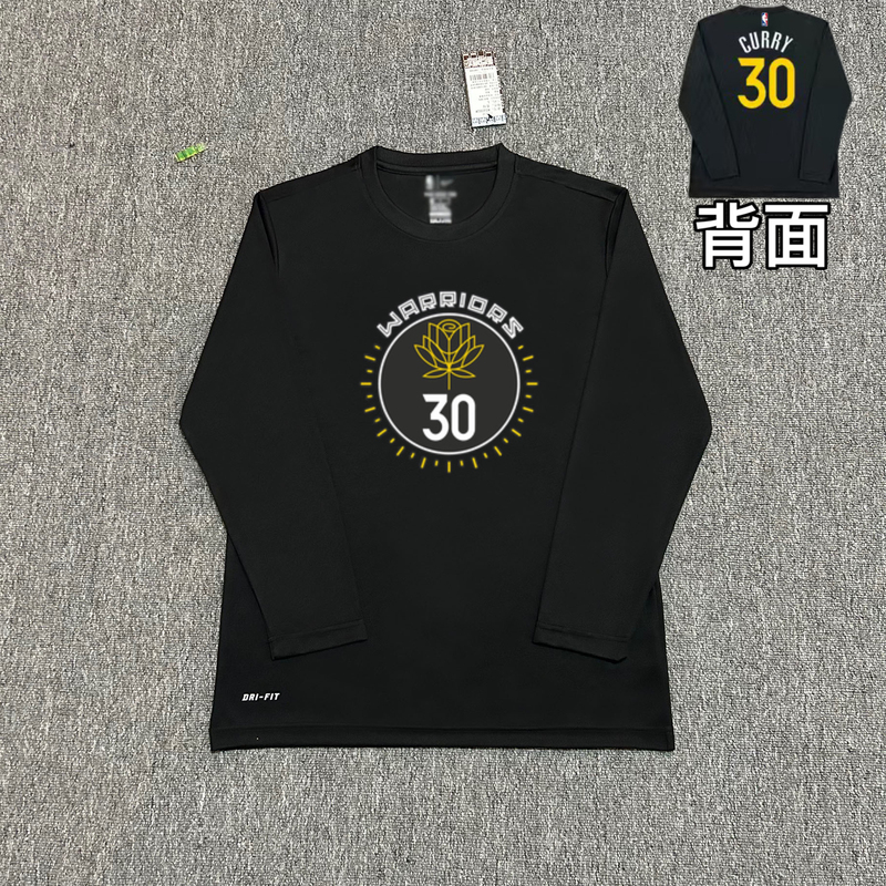 Curry Thompson Wiggins Poole Basketball Training Uniform American-Style Long-Sleeved T-Shirt Quick-Drying Sports Shooting Uniform