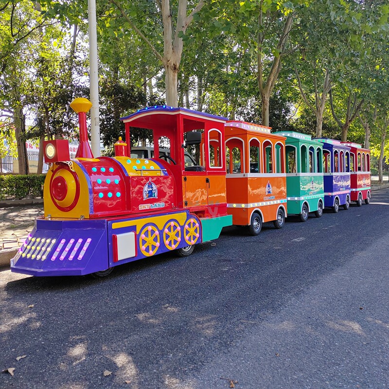 New Trackless Sightseeing Train Amusement Equipment for Scenic Spots, Parks, Shopping Malls, and Amusement Parks, Electric Train That Can Carry Passengers