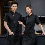 Лето-дышащий повар костюм тонкий мужской отель с короткими рукавами