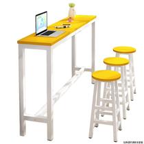 Customized tables and chairs bar high bar table simple chair commercial home bar long milk tea wall table shop table set