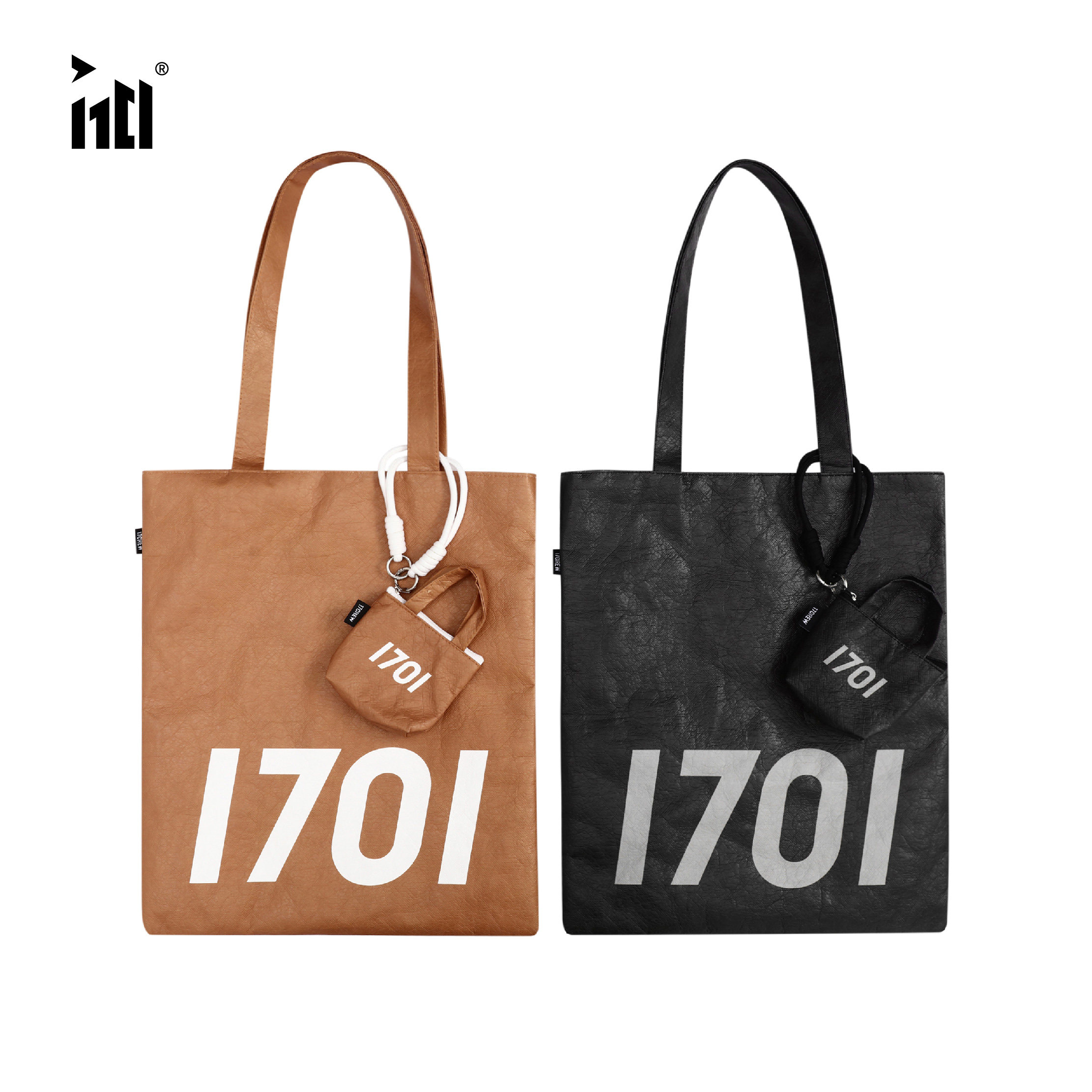 1701 Original Eco Tyvek Large Shoulder Tote Bag, Unisex Commuter Carryall - Thumbnail 2